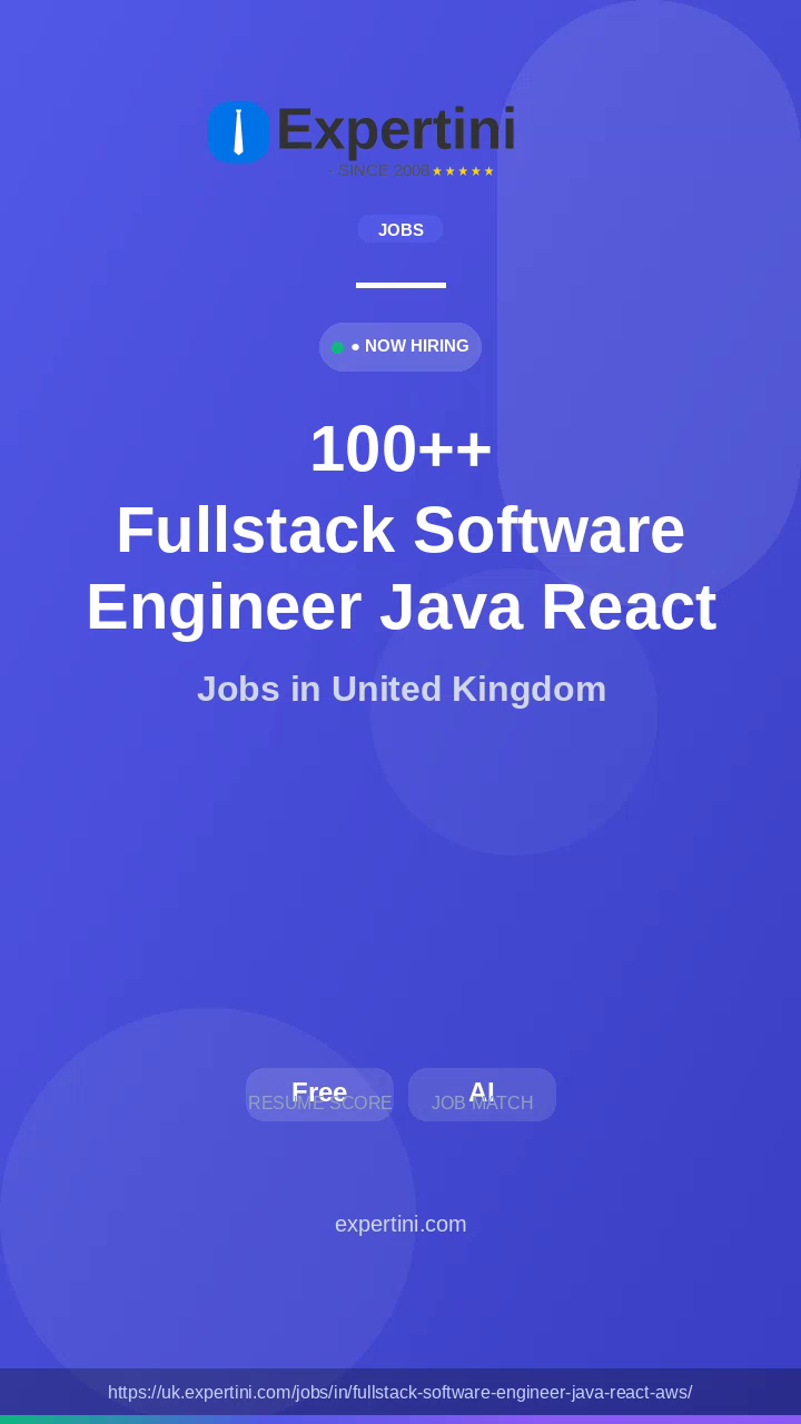 69,842+ Fullstack Software Engineer Java React Aws Jobs in UK — Top Companies Hiring August 2026