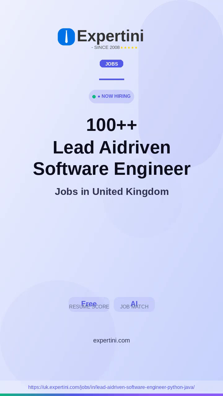 154,191+ Lead Aidriven Software Engineer Python Java Jobs in UK — Top Companies Hiring August 2026